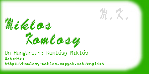 miklos komlosy business card